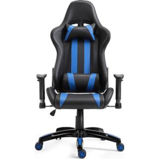 👉 Gamestoel Costway Executive Racing Style High Back Reclining Chair Gaming Office Computer (Black+Blue)