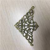 👉 Filigree Triangle Flower Wraps Cabochon Ancient Bronze Flatback Metal Embellishments Scrapbooking For DIY,5cm*3.2cm,100Pcs