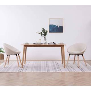 👉 Eetkamerstoel active stof Eetkamerstoelen 2 st crème 8719883596594