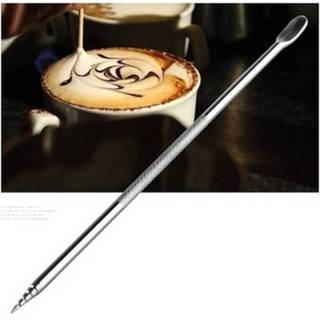 👉 Espresso apparaat 2pcs Barista Cappuccino Coffee Decorating Latte Art Pen Tamper Needle Creative High Quality Fancy Stick Tools