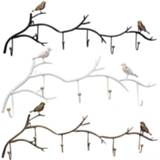 👉 Hanger 5 Hooks Wrought Iron Bird Door Hook Rack Clothes Robe Key Holder Mounted Hat Kitchen Wall Home Decoration