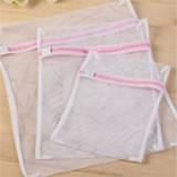 👉 Sock 3 Size Zippered Mesh Laundry Wash Bags Foldable Delicates Lingerie Bra Socks Underwear Washing Machine Clothes Protection Net