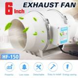 👉 Blower New 220V 6 Inch Low Noise Inline Duct Hydroponic Air Fan Exhaust for Home Bathroom Ventilation Vent and Grow Room