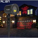 👉 Projector rood donkergroen ALIEN Christmas Laser Motion Red Theme Santa Elk Sled Static Green Dots Star Outdoor Waterproof Garden Tree Show Light
