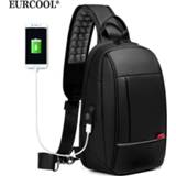 👉 Schoudertas EURCOOL 9.7 inch iPad Shoulder Bag for Men Business Crossbody Bags USB Charging Chest Pack Waterproof Messenger Male n1909