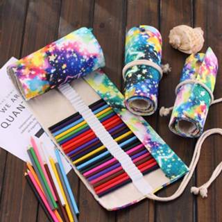 👉 Pencil case canvas New 36/48/72 Holes Portable Wrap Roll Up School Artistic Drawing