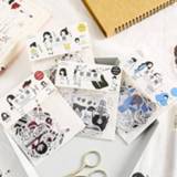 👉 Kladblok meisjes Salt Little person Decoration Adhesive Stickers set Cute Cartoon girl Diary Sticker Scrapbook Korean Stationery