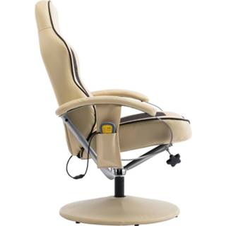 👉 Massagestoel kunstleer active verstelbaar met voetenbankje crème 8719883593333