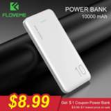 👉 Powerbank FLOVEME Power Bank 10000mAh Portable Charger For Samsung Xiaomi mi Mobile External Battery 10000 mAh Poverbank Phone