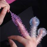 👉 Glove 2pcs Squirt Massage Fingercots Protect Female thorn crystal Finger protection G Spot Se Toys