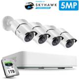 👉 Bewakingscamera wit ZOSI 4CH/8CH H.265+ HD 5.0MP Security Camera System with 4 x 5MP Outdoor/ Indoor CCTV Surveillance Kit