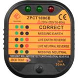 👉 Switch ZPCT1806B Outlet Socket Tester Detector Circuit Polarity Voltage Plug Breaker EU Ground Zero Line Safety Electroscope