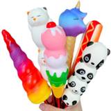 Pencil Creative Kawaii Cat Unicorn Pen Cap Squishy Slow Rising Holder Soft Squeeze Toy Stress Relief Xmas Gift for Children