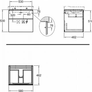 👉 Wastafelonderkast grijs Sphinx 420 60cm - 2 lades scultura 8711754415751