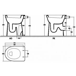 👉 Staande toilet wit keramisch Sphinx 300 Comfort AO 10cm verhoogd vlakspoel 8711754211780