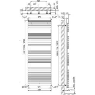 👉 Design radiatoren antraciet active naxos staal Ben Designradiator 60x176cm 1063watt