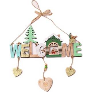 👉 Deurbel Christmas Wooden Bells Letter Pendant Welcome to the Door Sign