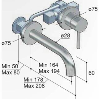 👉 Wastafelmengkraan chroom Hotbath Buddy B005J inbouw met gebogen uitloop 8718924070246