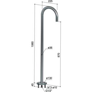 👉 Baduitloop zwart Hotbath Cobber CB076 vrijstaande vloermontage mat 8719638627238