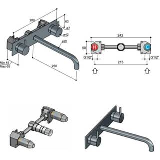 👉 Hotbath Cobber CB006T afbouwdeel wastafelkraan 3-gats met achterplaat en 25 cm uitloop chroom