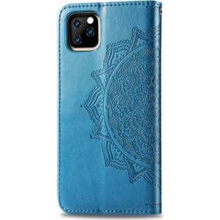 👉 Unisex turkoois unicolor mannen kunstleer Mandala Booktype voor de iPhone 11 Pro - Turquoise 8719295364514