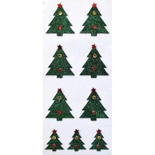 👉 Kerstboom groen Rossler Stickers Kerst Kerstbomen Met Glitter 4014970180026