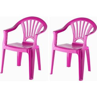 Kinderstoel roze kunststof kinderen 2x Kinderstoelen 37 x 31 51 cm