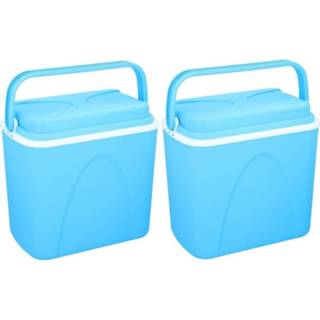 👉 Koelbox blauw 2x Vakantie koelboxen 24 liter