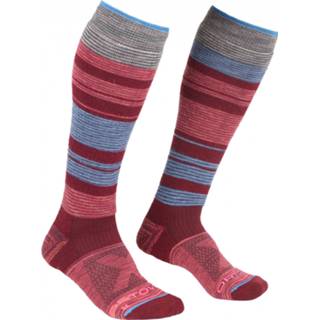 👉 Sock vrouwen rood roze grijs Ortovox - Women's All Mountain Long Socks Warm Wandelsokken maat 39-41, rood/roze/grijs 4251422523295