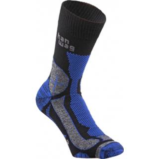 👉 Wandelsok mannen zwart blauw Hanwag - Hike-Merino Socke Wandelsokken maat 45-47, zwart/blauw 4047761438174