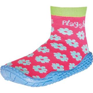 👉 Playshoes  Aqua sokken bloemen roze - Roze/lichtroze - Gr.28/29 - Meisjes