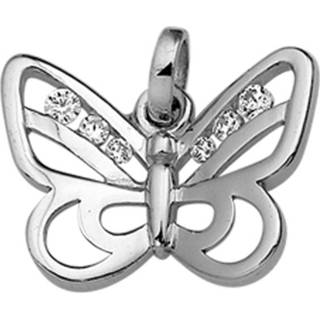 👉 Bedel zilver Vlinder van Gerhodineerd met Meerdere Zirkonias
