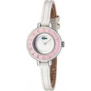 👉 Lacoste horlogeband LC-15-3-14-0083 / 2000390 Leder Wit 6mm + wit stiksel