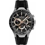 👉 Horlogeband zwart wit leder Jacques Lemans 1-1661 / Dakar 20mm + stiksel 8719217138810