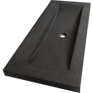 👉 Wastafelblad zwart natuursteen zonder waste corestone Exclusive Line 120-1 1 kraangat 8718546379192
