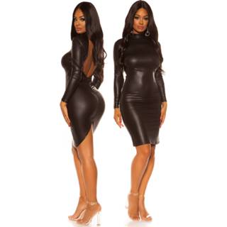 👉 Sexy KouCla Wetlook Mini dress with sexy back Black