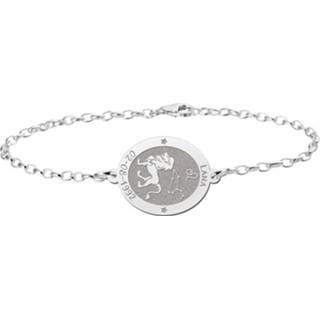 👉 Armband zilveren met Ovaalvormige Leeuw Sterrenbeeld Naamhanger > Names4ever