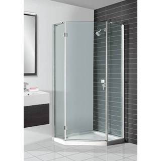 👉 Douchecabine zilver glas glans Crosswater Design New vijfhoek 90x90x195cm profiel helder DPTSC0900+ 5055833684946