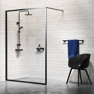 👉 Inloopdouche zwart aluminium mat Sealskin get wet Contour inloop douche type A3 118 cm breed, 200 hoog, zwart, 6 mm helder veiligheidsglas CDA31186195100 8719401727103