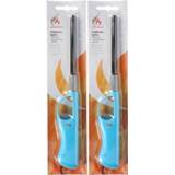 👉 Barbecue aansteker blauwe 2x aansteker/gasaansteker navulbaar 26 cm