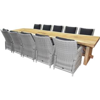 👉 Boomstam hardhout active Bilbao dining tuinset 400x90xH77,5 cm 11-delig