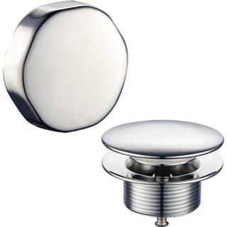 Chroom active Wiesbaden knop/plug badoverloopcomb. 8719956084430