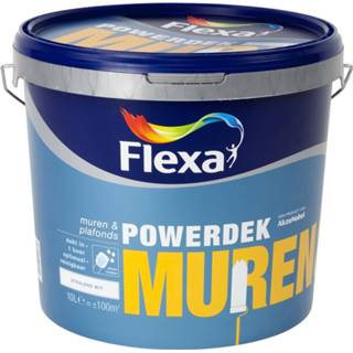 👉 Muurverf mat wit stralend Flexa Powerdek 10 l 8711113112864