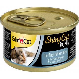 Kattenvoer jelly vis GimCat ShinyCat In Tonijn met Garnalen 4002064413099