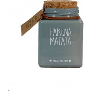 👉 Donkergroen grijs Scented soy candle green/grey hakuna matata 8719481030797