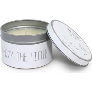 👉 Wit My Flame Lifestyle scented soy candle white enjoy the little things 8719481031329