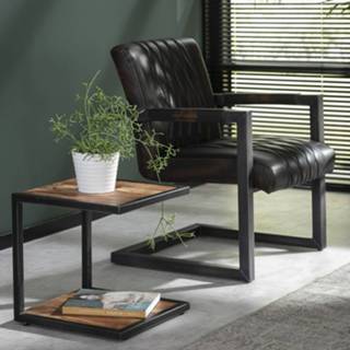 👉 Fauteuil bruin metaal Helga set van 2 stuks in
