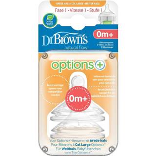 👉 Speen baby babyverzorging Dr Browns Options+ Anti-Colic Brede Halsfles Fase 1 72239317631