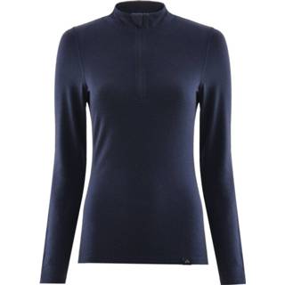 👉 Onder shirt vrouwen marineblauw Föhn Merino ondershirt voor dames (250, lange mouwen, met rits) - Onderkleding 5056201552577
