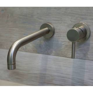 👉 Wastafelmengkraan geborsteld nikkel messing mengkraan zonder waste bongio bouw hendel keramisch standaard perlator Inbouw Wandbevestiging Luca Sanitair 22 cm 8719304512721